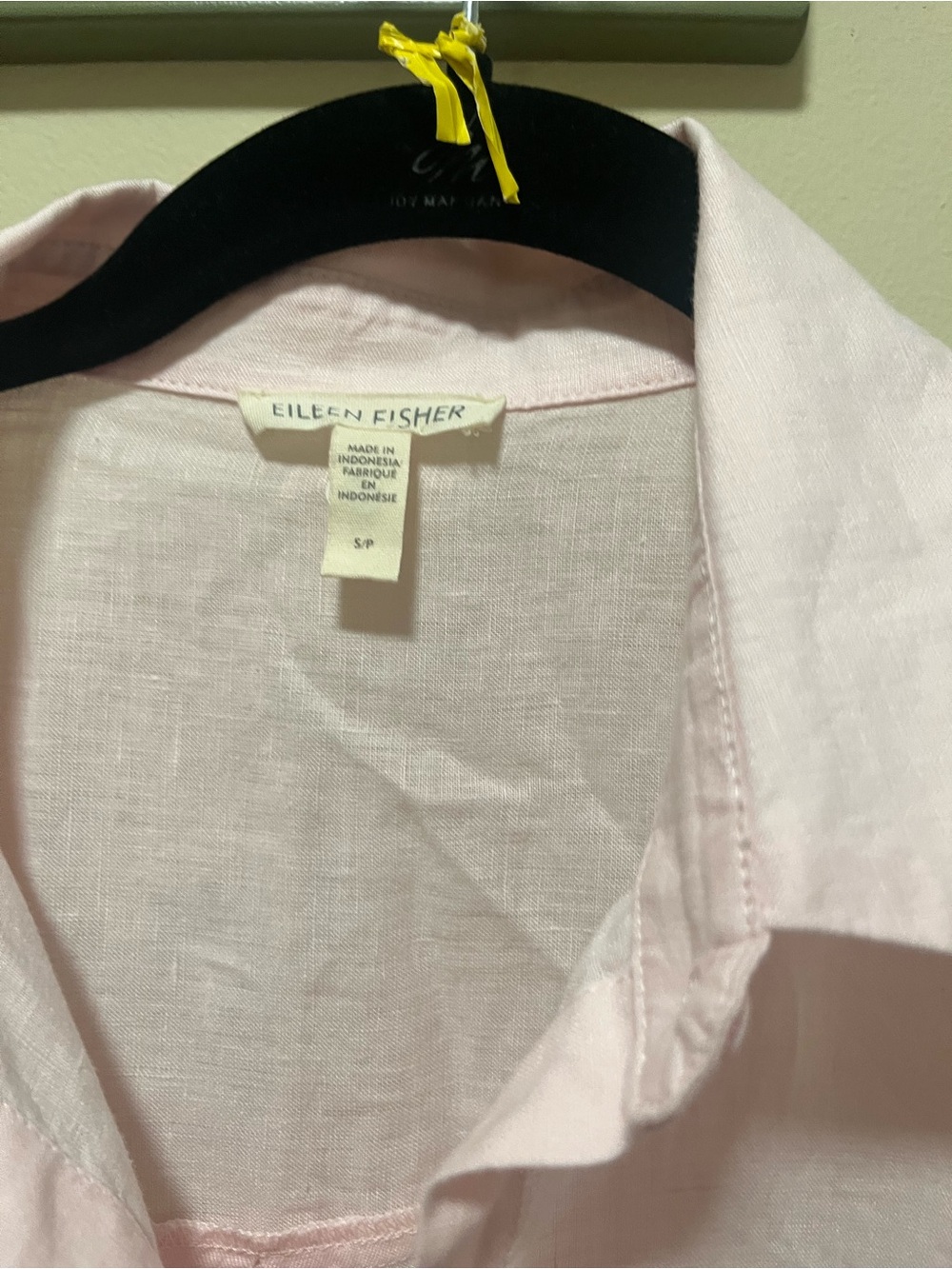 Eileen Fisher Pale Pink Linen Collared Shirt